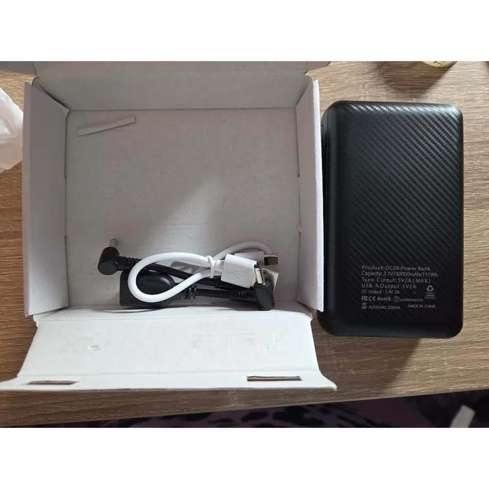Portable Power Bank 30000mAh 111Wh DC06 External‎ Battery Type-C USB-A Black